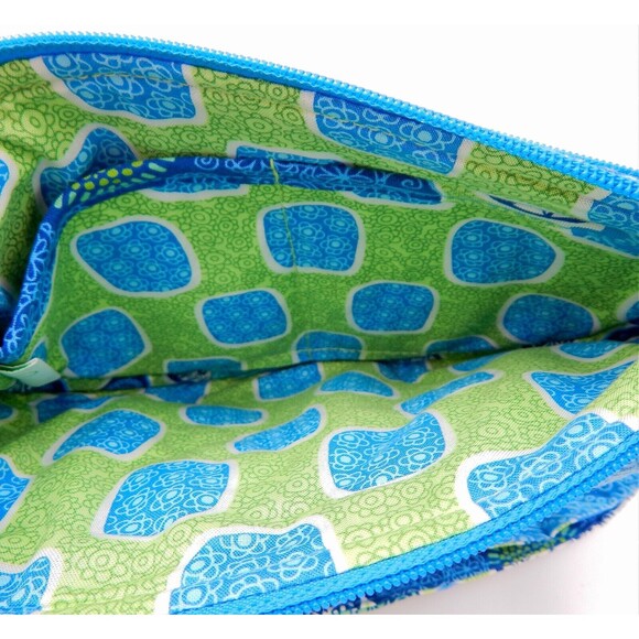 Vera Bradley Lizzy Crossbody Doodle Daisy Shoulder Bag Blue Green - Picture 5 of 12